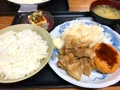 コロッケと生姜焼き定食